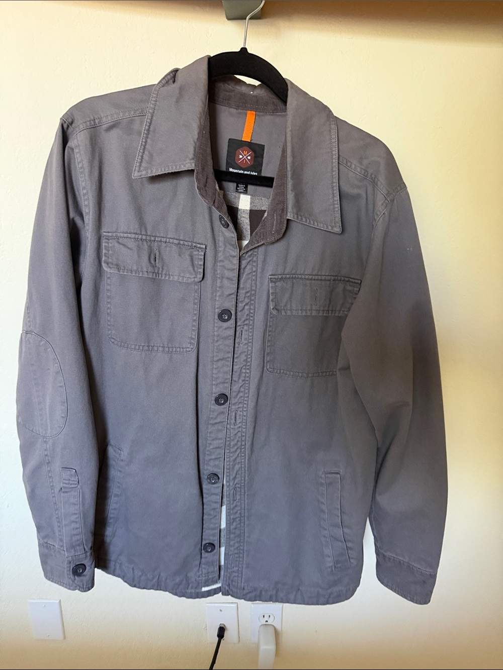 Men's Lightweight Gray Utility Shirt Jacket - Unknown Brand